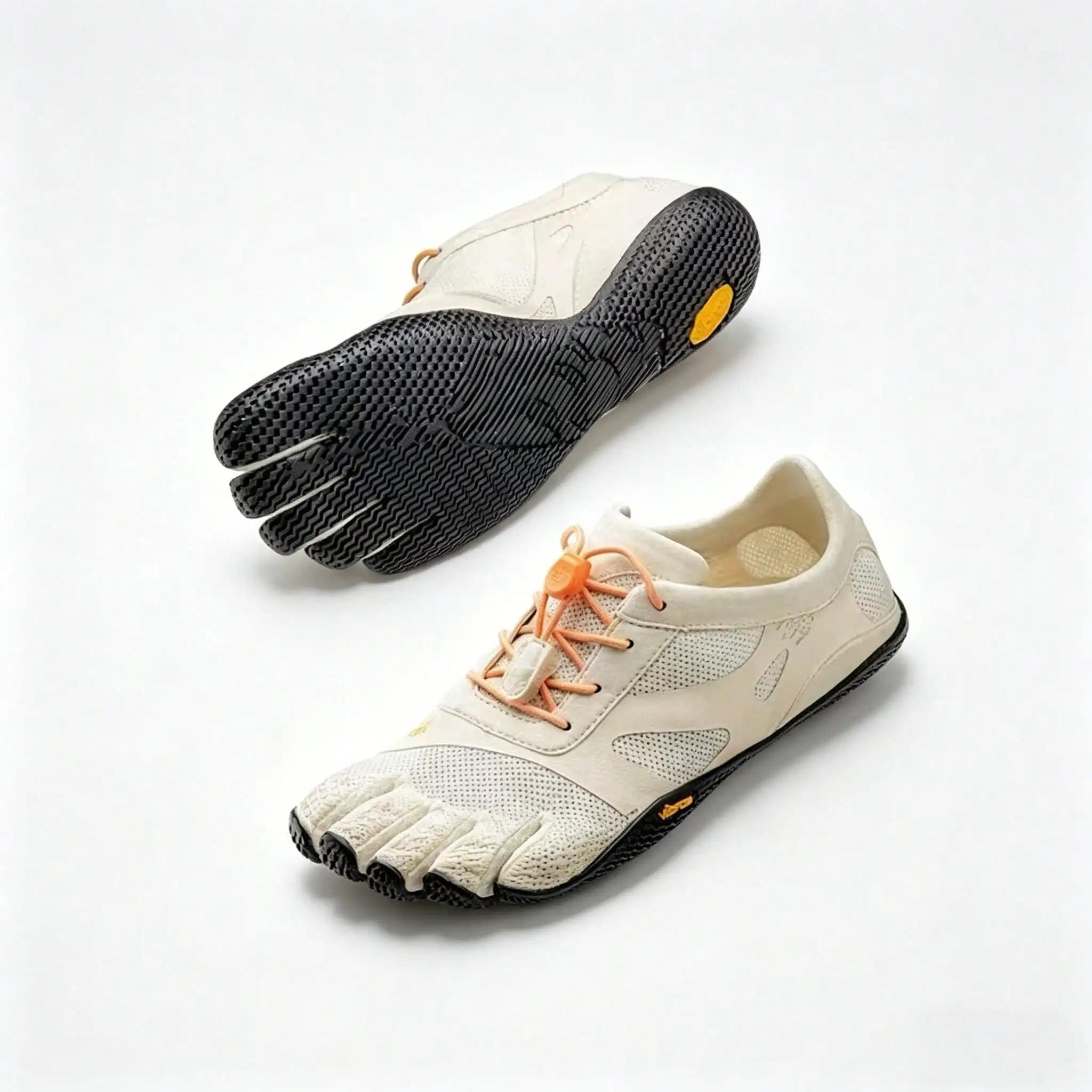 

Off-White Mesh Five-Toe Shoes, Barefoot-Feel Fitness And Stream-Tracing Shoes, Soft, Elastic, Non-Slip Split-Toe Training Shoes / Indoor Yoga All-Purpose Shoes
