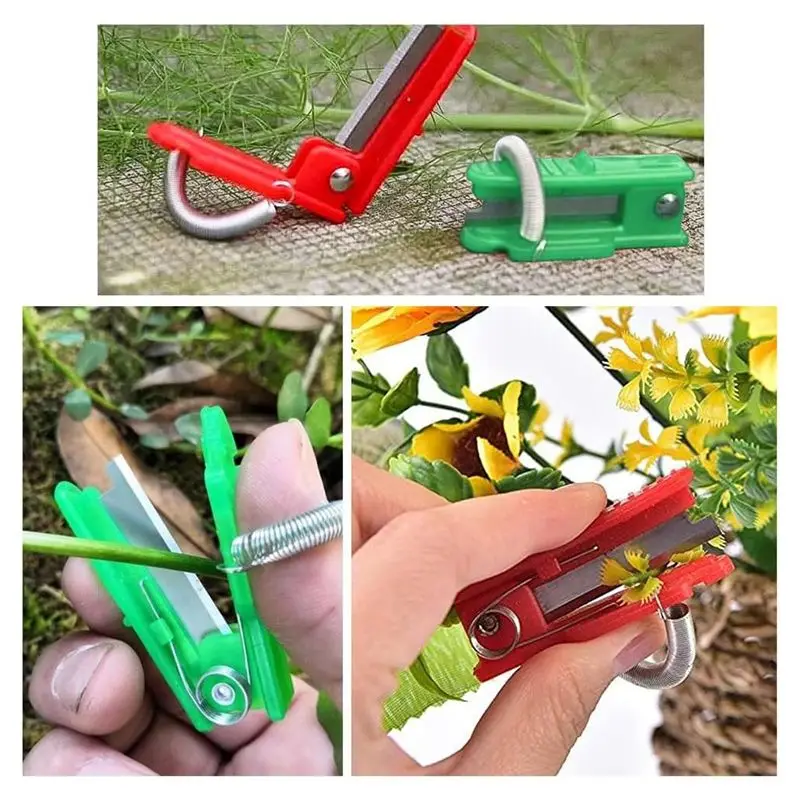 ABNM 10PCS Gardening Picker, Garden Finger Fruit Picker, Garden Orchard Hand Tools For Gardeners Picking Fruits Red