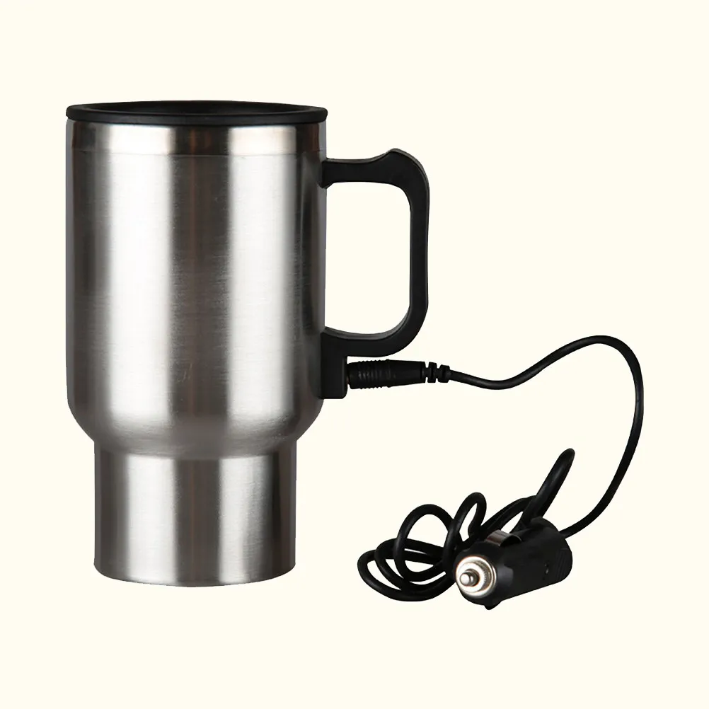 450Ml Car Heating Vacuum Cup Stainless Steel Electric Insulated Portable Large Capacity Heating Cup Vehicle Safe Travel