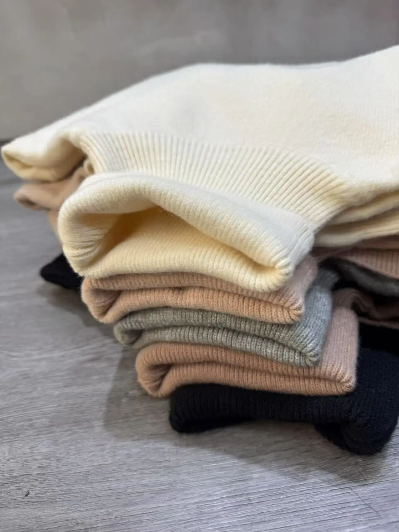 

Women's Sweater Autumn Korean Fashion High Neck Knitted Jumper Solid Colour Loose Long-sleeved Knit Sweater Female Clothing