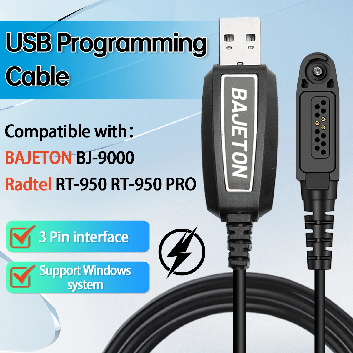 

Оригинальный USB-кабель для программирования BAJETON Type-C для Bajeton BJ-9000 Radtel RT-950 RT-950 PRO Ham Radio
