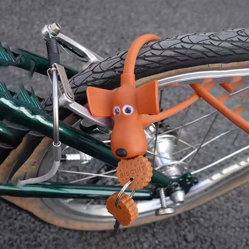 ESLNF Bike Lock Basket Lock Chain Lock Rubber Safety Personality Anti-Theft Cartoon Cute Bike Lock Bicycle Accessories