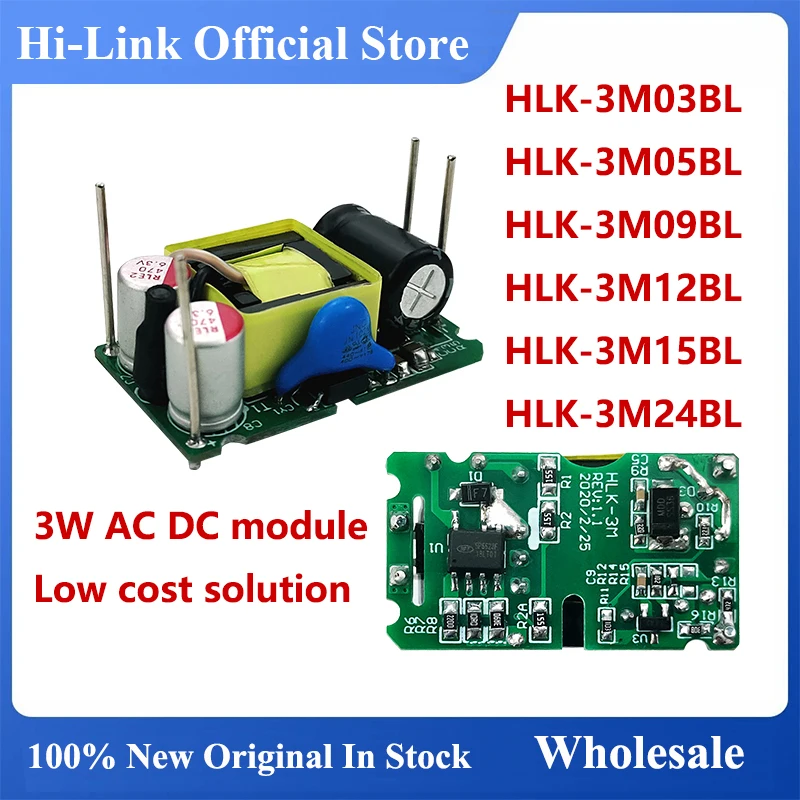 Hi-link 3W Low Cost Solution 3M05B 3M03B 3M09B 3M12B 3M24B 3M15B 220V 3.3V/5V/9V/12V/24V AC DC Power Supply Module 3M05BL 3M12BL