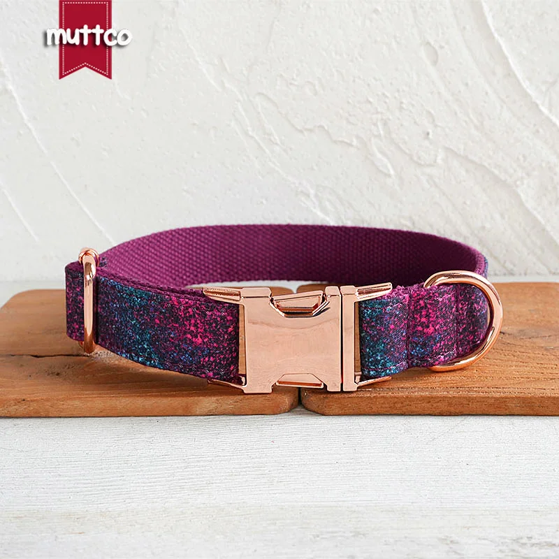 MUTTCO the starry sky design with pink inkjet DARK LIVELY FOREST shows the dog's fashionable personality style 5 sizes UDL192