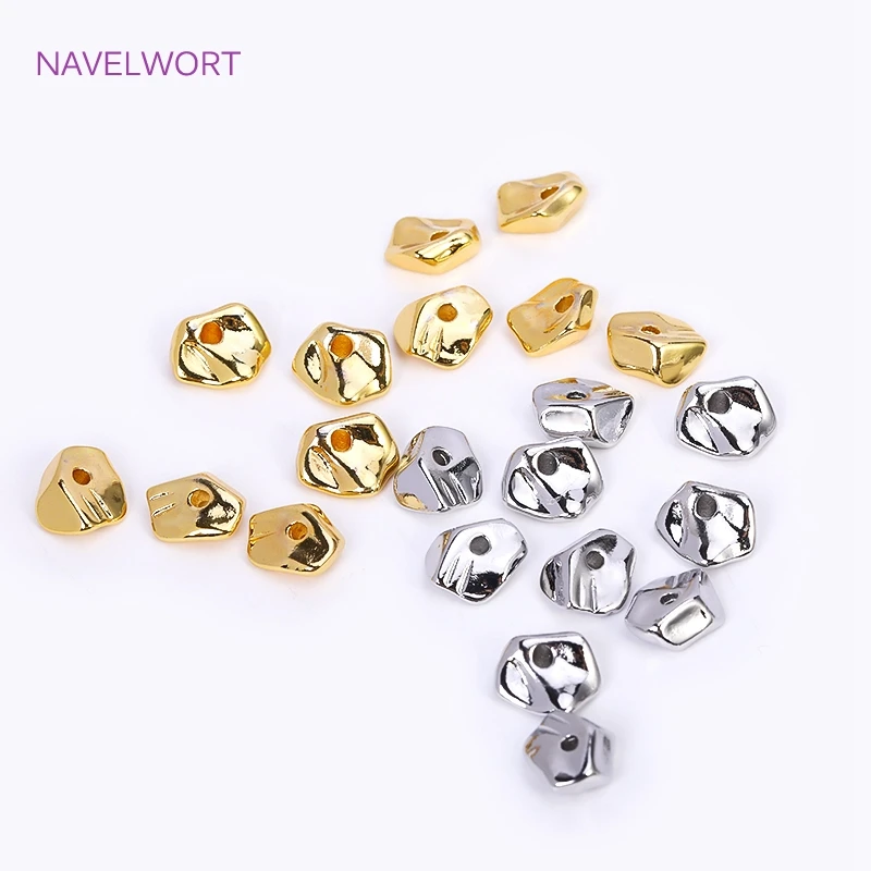 Messing 18 Karat vergoldete unregelmäßige Perlen für die Schmuck herstellung, Separatoren für Perlen, Abstands perlen, DIY hand gefertigtes Handwerk Großhandel – Detail 19