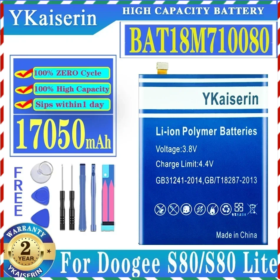 

YKaiserin BAT18M710080 17050mAh Replacement Battery For Doogee S80/S80 Lite S80Lite High Capaxity + Track Code