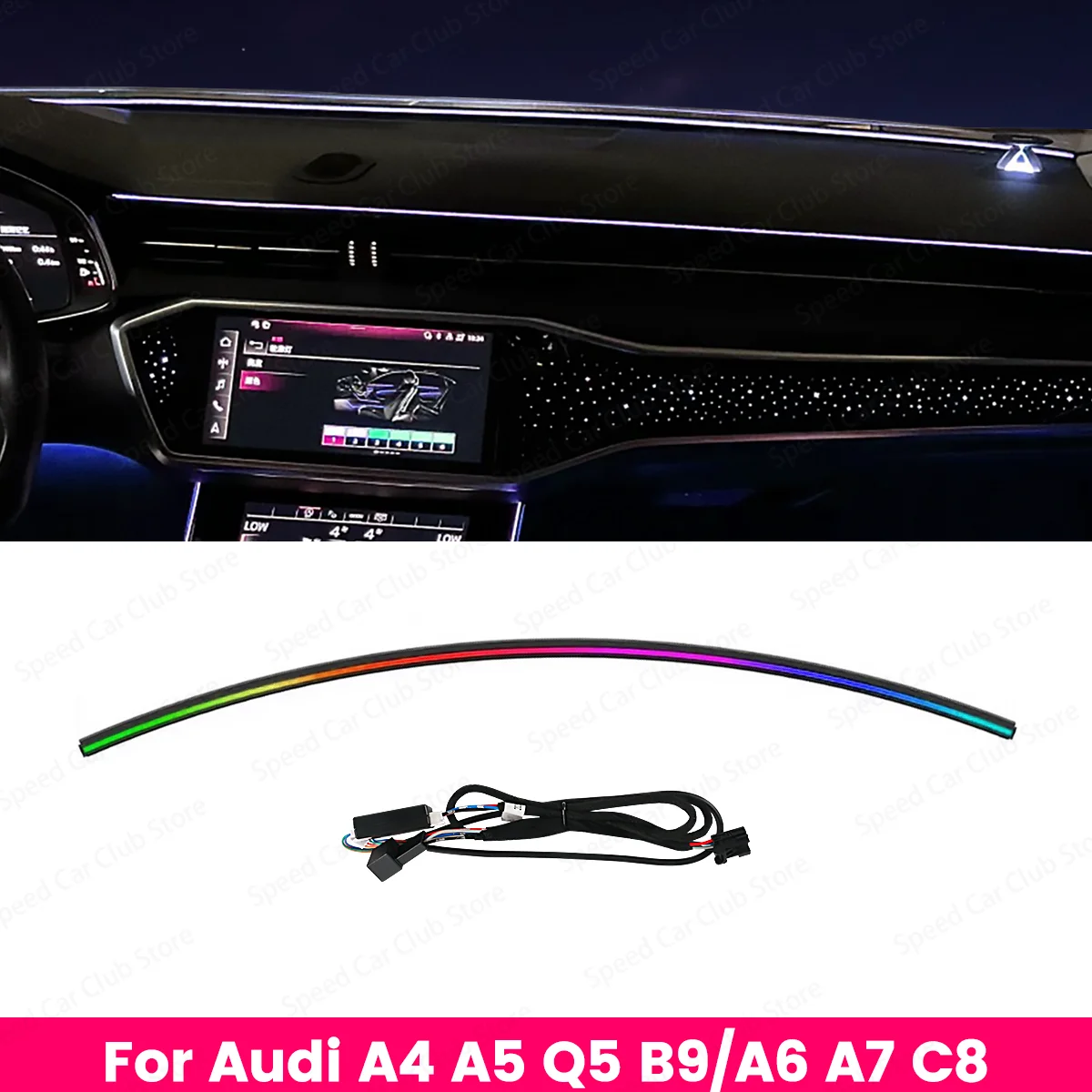 

32 Colors LED Car Instrument Desk Lamp Adjustable Dimming for Audi A4 A5 Q5 B9 A6 A7 C8 Interior Lighting