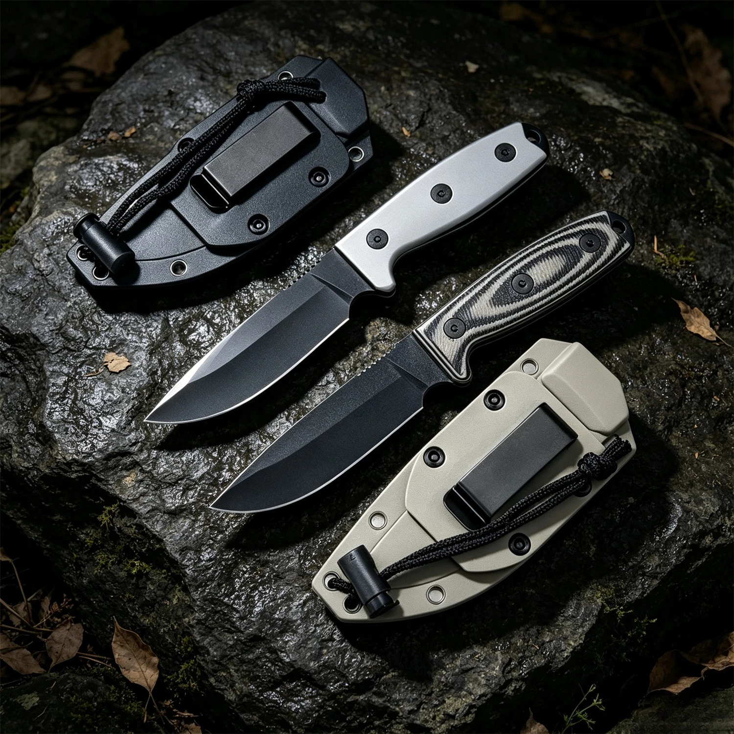 Bushcraft Knife Fixed - Coltello a lama fissa EDC resistente,