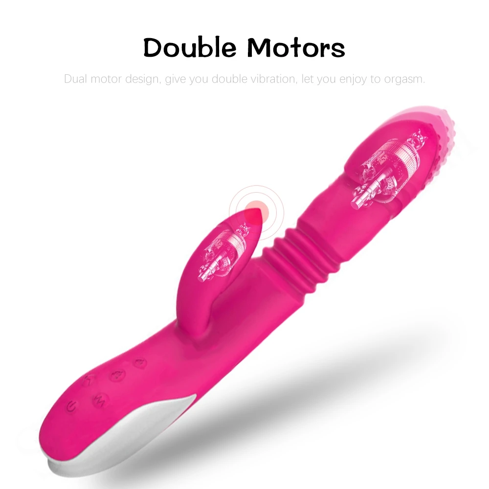 Vibrador telescópico duplo aquecimento av varinha masturbador feminino silicone vibrador clitoral g-ponto estimulador adulto brinquedo do sexo para a mulher