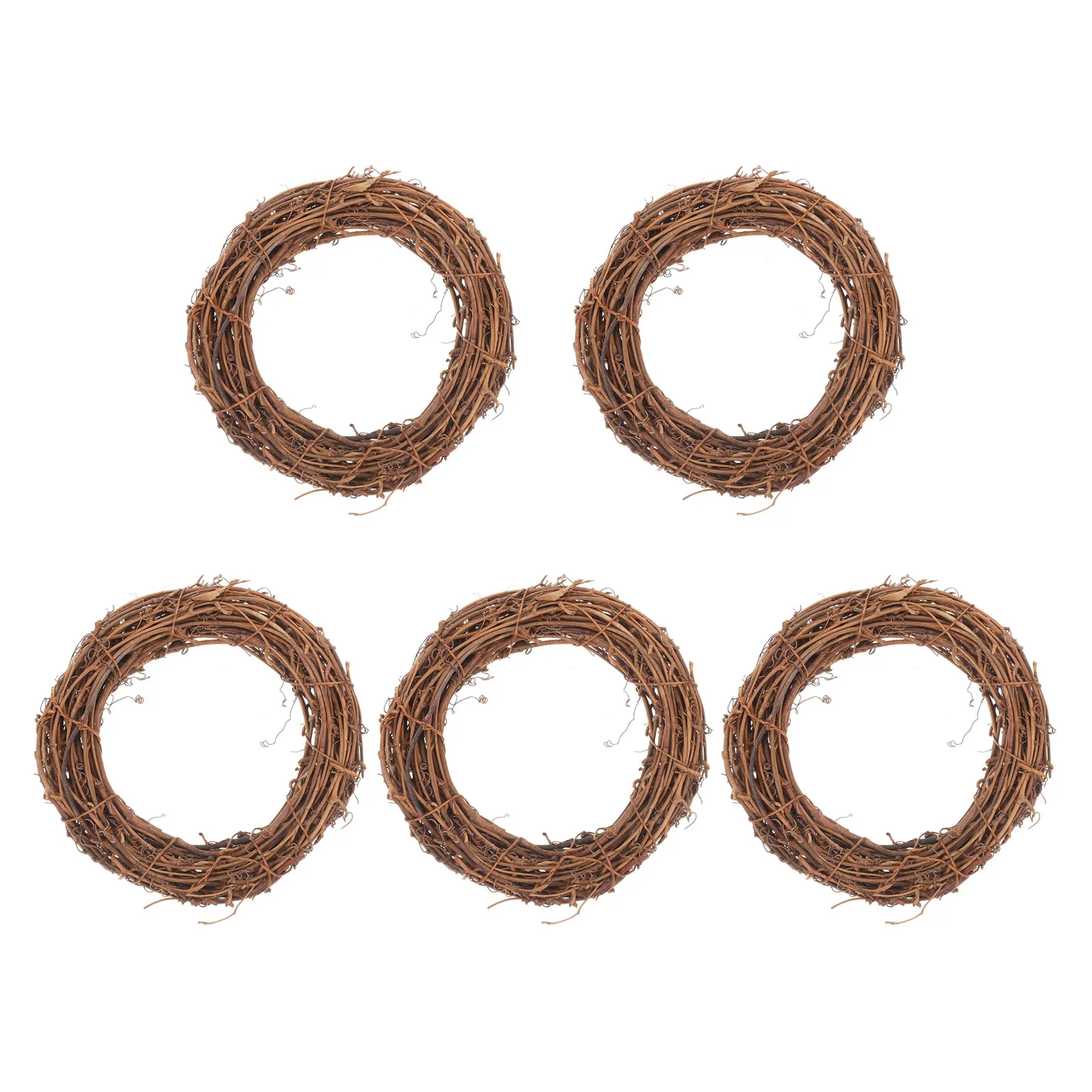 

5pcs Rattan Wreath Diy Vine Ring For Door Window Wall Hanging Holiday Party Decor Dreamcatcher Craft Accessory