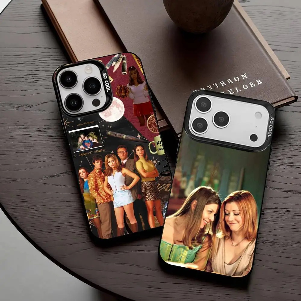 

B-Buffy the V-Vampire Slayer Phone Case For iPhone17,16,15,14,13,12,11 Plus,Pro Max Candy Silver Plated Inside Cover