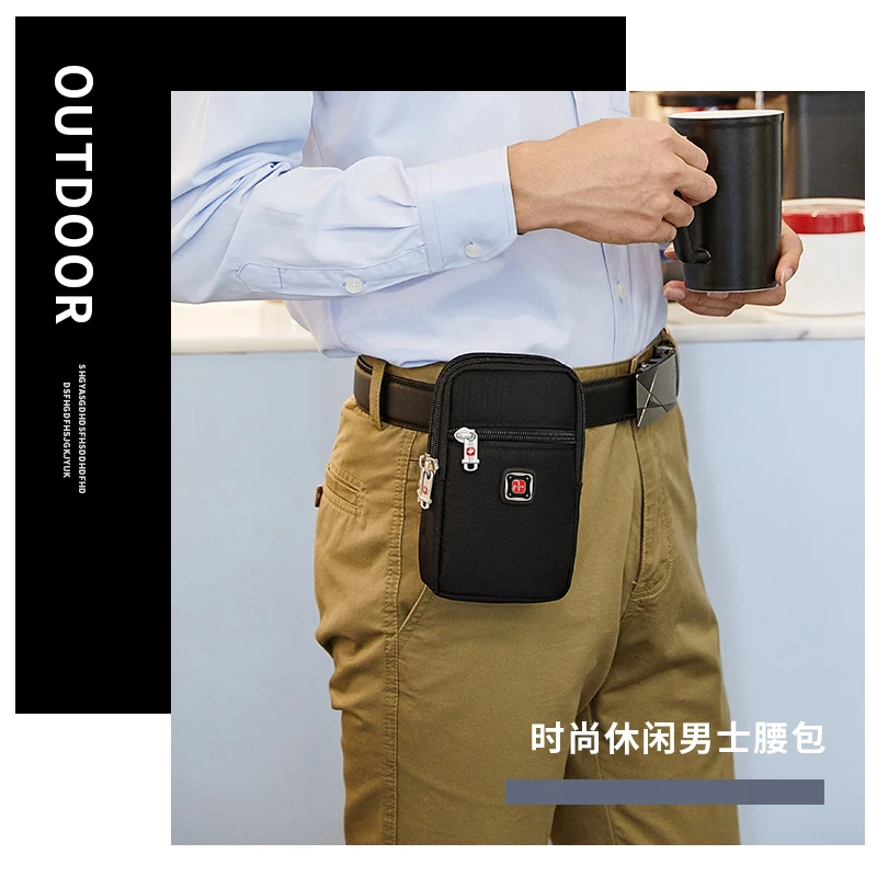 Belt Waist Bag Vertical Style Can Hold 6-inch 6.5-7.2-inch Large Screen Mobile Phone Case For Men Working On Construction Sites