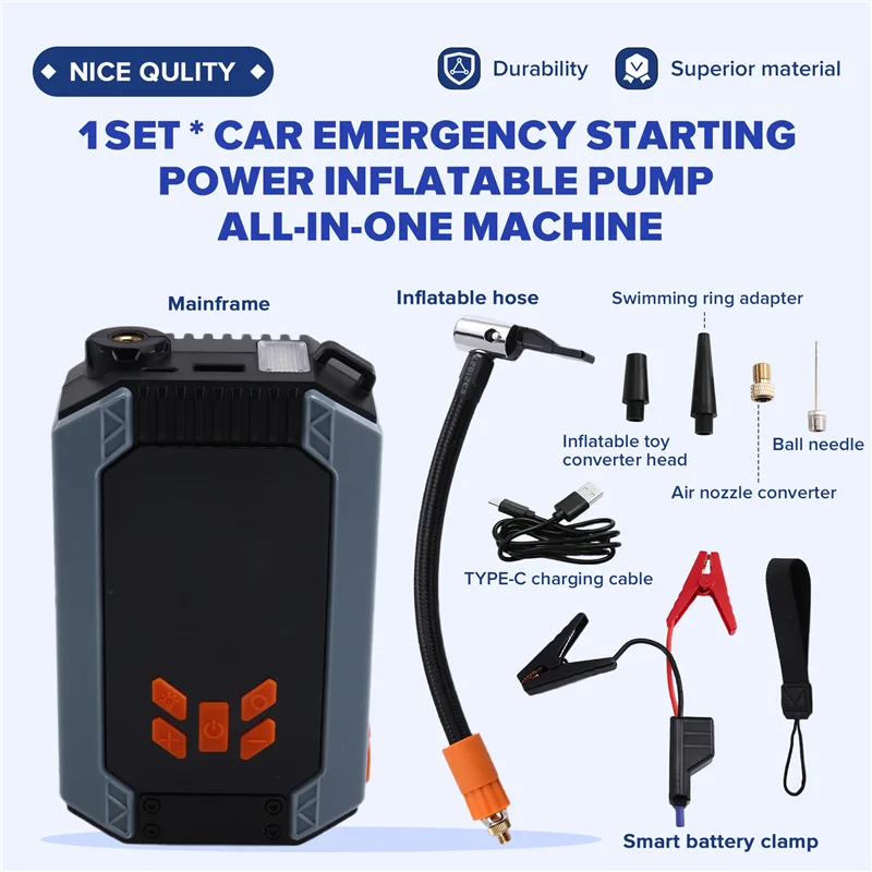 

150PSI воздушный компрессораккумуляторный усилитель портативный автомобильный стартер для накачивания автомобильных шин, зажигание автомобильного стартера