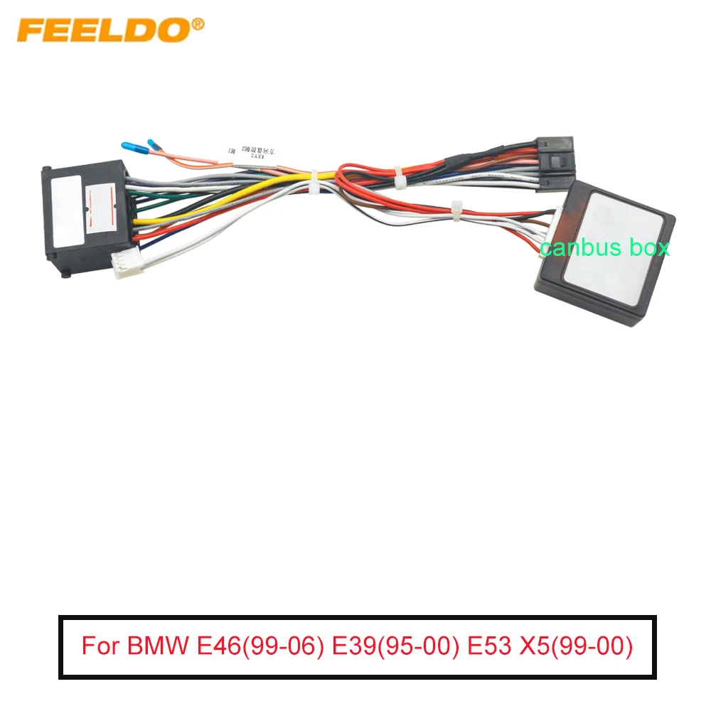 

FEELDO Car Audio 16pin Wiring Harness Wire cable For BMW E46(99-06) E39(95-00) E53 X5(99-00) Stereo Installation Wire Adapter