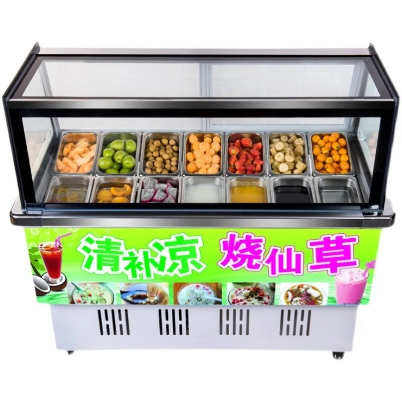 

Ice porridge machine commercial right angle cabinet cooling ice powder refrigerated display cabinet
