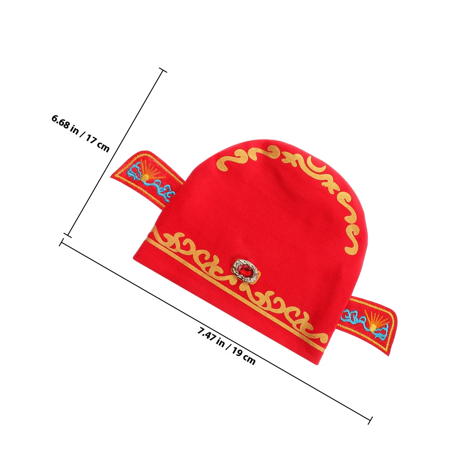 قبعة عيد الميلاد الأولى للأطفال من القطن الأحمر، قبعة ناعمة من Zhou Fortune Crown لالتقاط الصور الفوتوغرافية والحفلات والاحتفالات للجنسين لحديثي الولادة