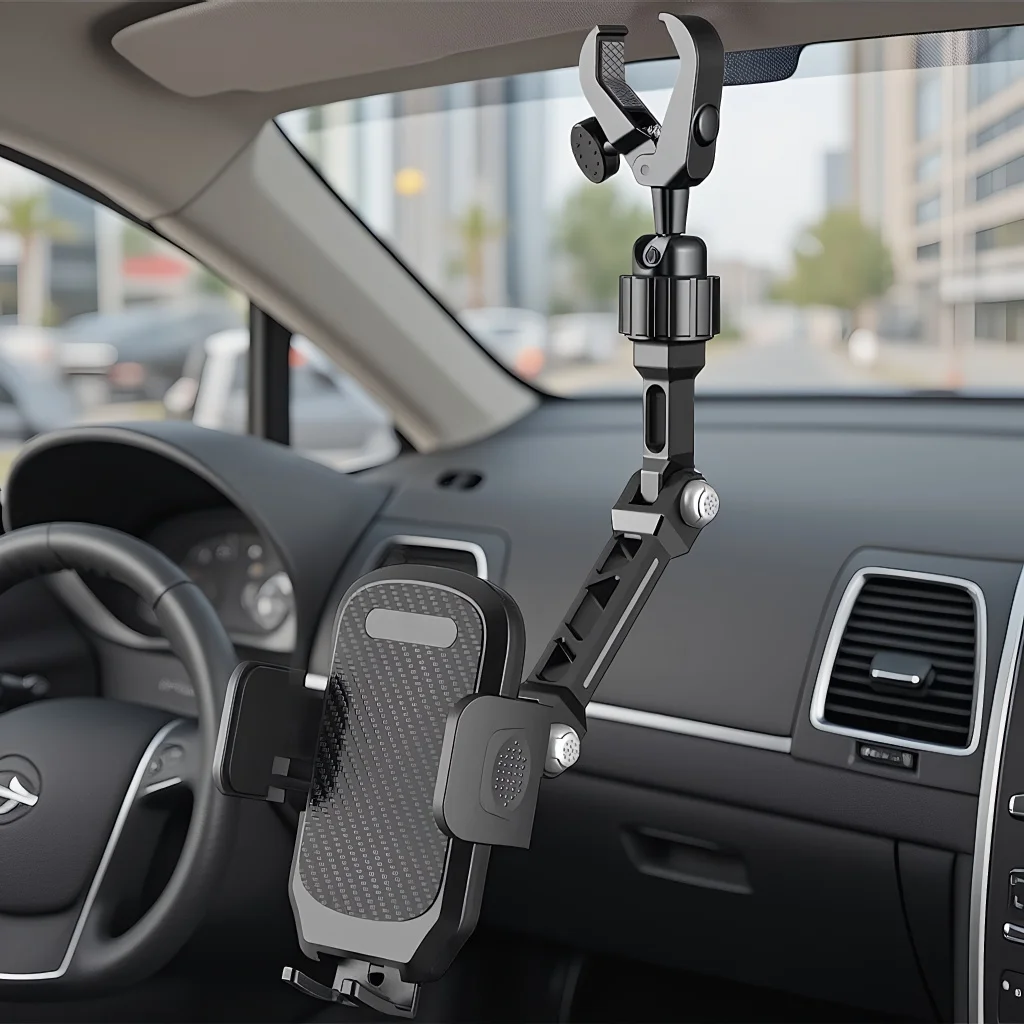 Car Windshield Phone Mount, 2025 New Universal Rearview Mirror Car Phone Holder Stand.