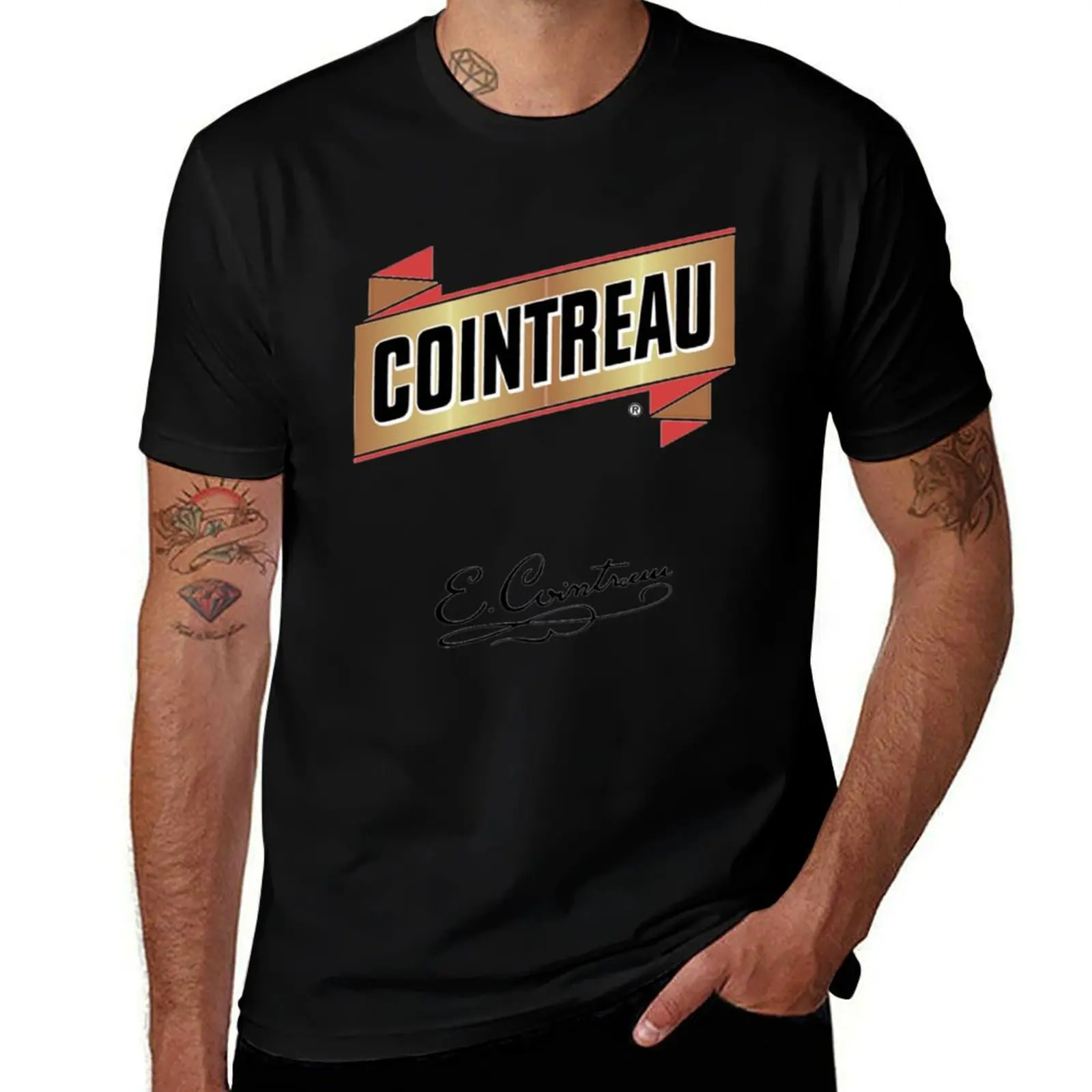 

Футболка Cointreau franch, мужские хлопковые мягкие футболки, мужская облегающая футболка