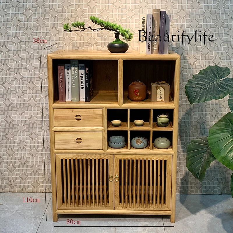 Nordic Style Solid Wood Duobao Pavilion Zen Storage Cabinet