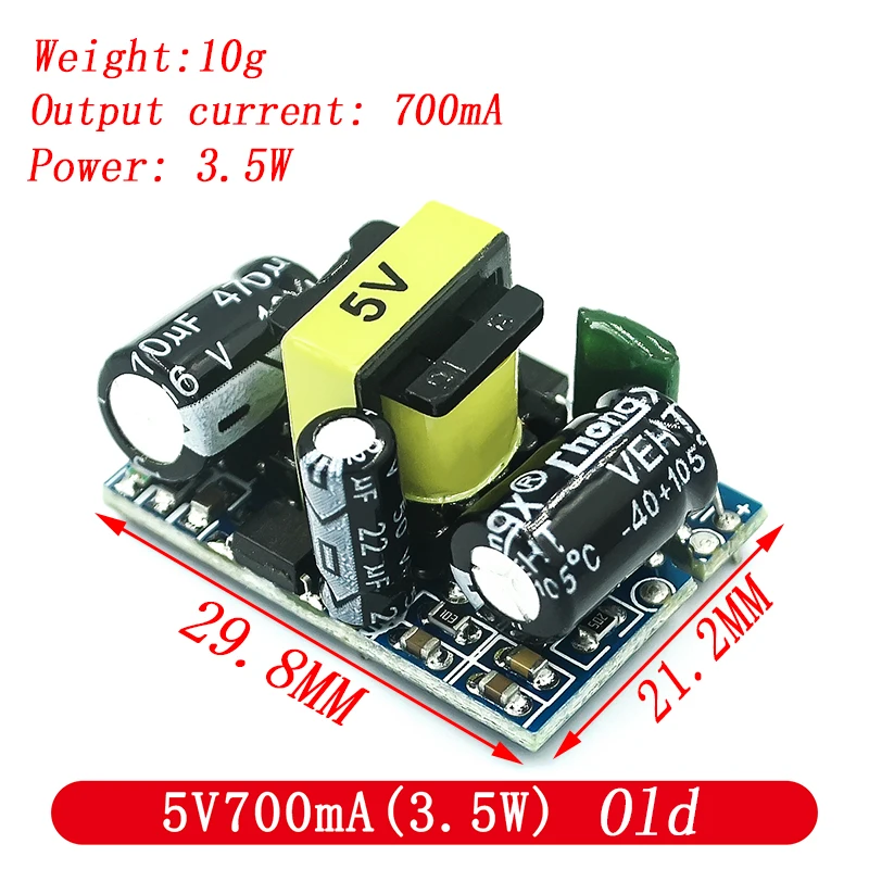 Convertidor reductor de precisión, módulo de fuente de alimentación de transformador reductor, 5V, 700mA, 12V, 450Ma, 9V, 500mA, 3,5 W, CA 220V a 5V CC, AC-DC