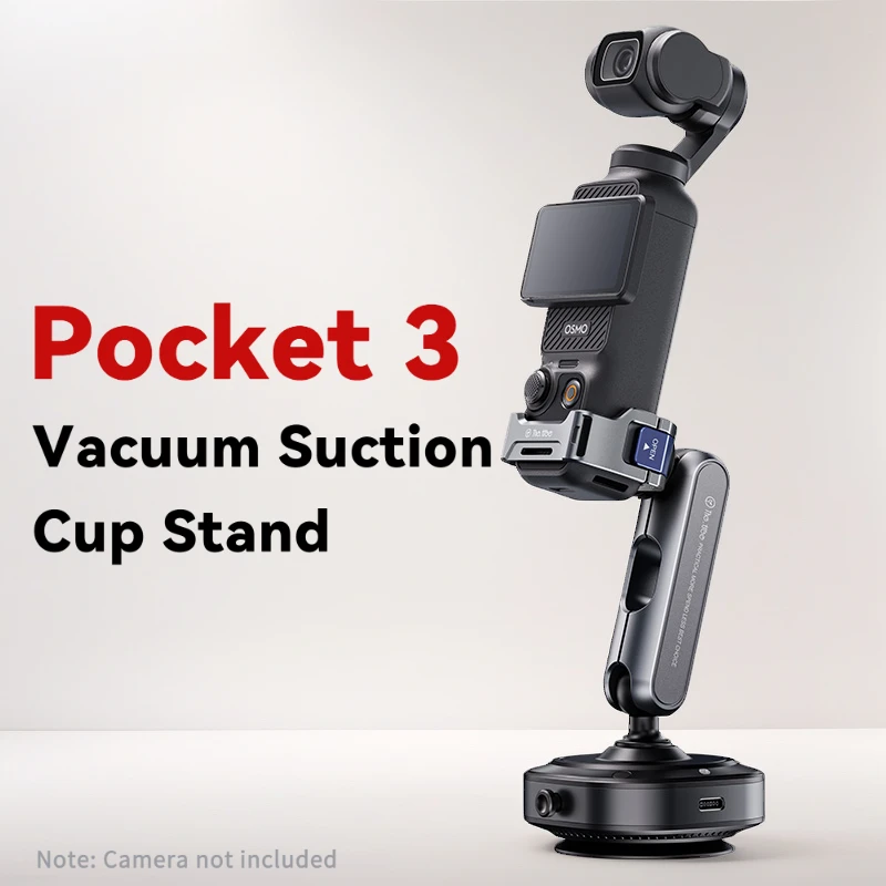 Pocket 3/4 Suction Cup Mount Car Windshield Window Aluminum Alloy Holder for DJI Osmo Pocket3/4