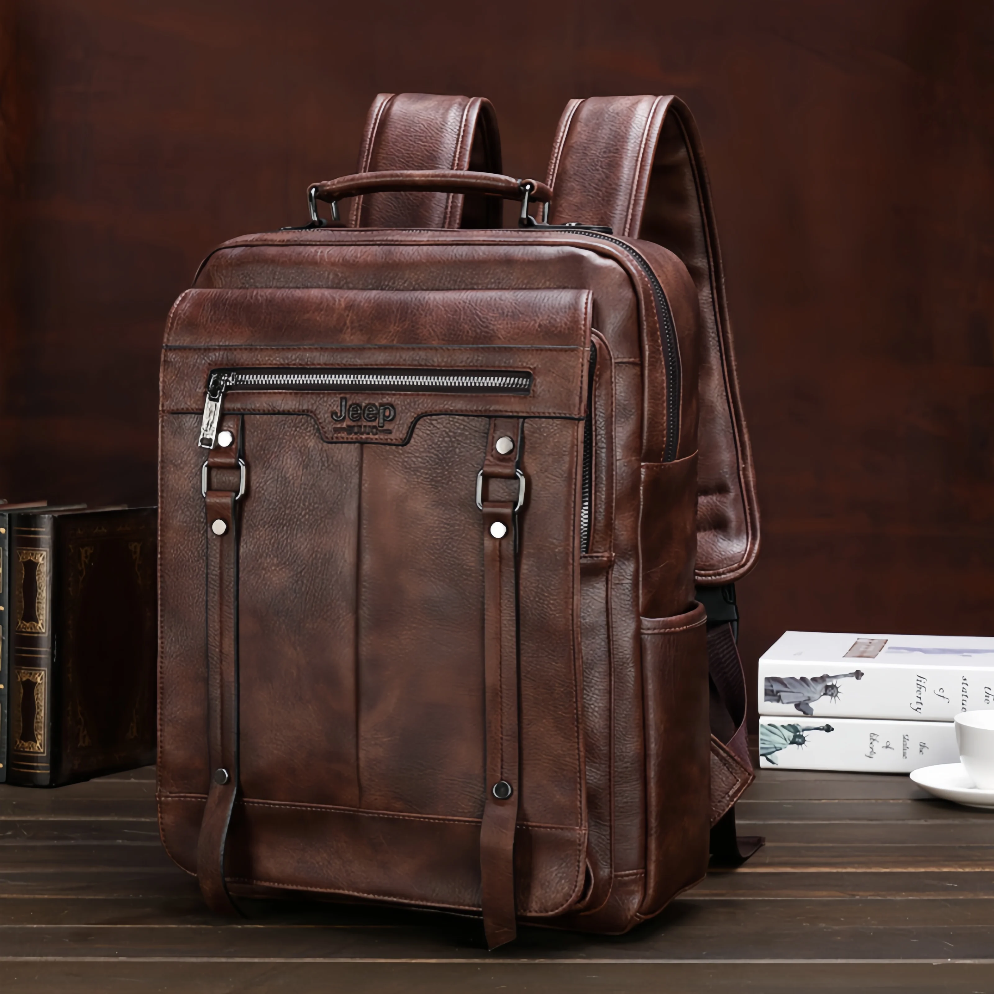 Leather Work Rucksack Mens - Mochila de Cuero para Hombre Jeep