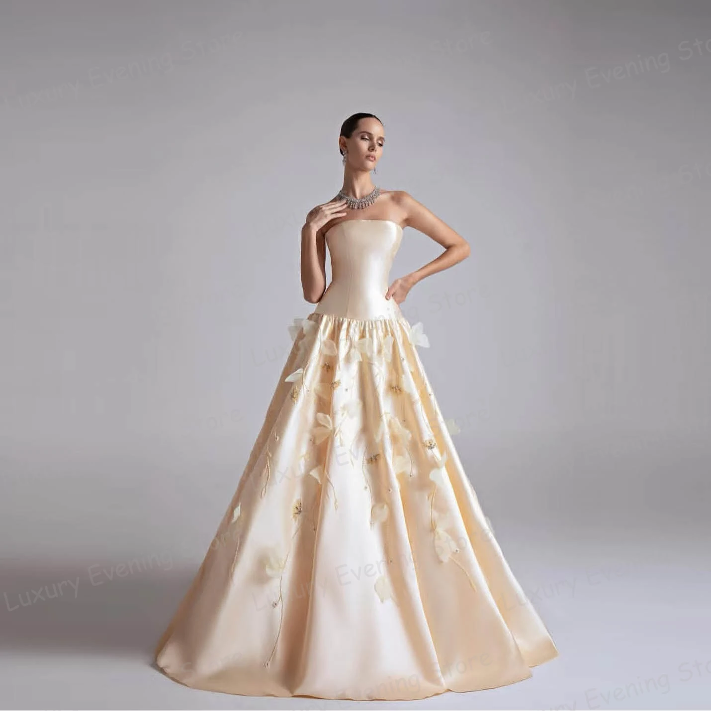 

Простые вечерние платья трапециевидной формы, женские сексуальные платья без рукавов с цветами, вечерние платья для выпускного вечера, вечерние платья Vestidos De Novia, мода по индивидуальному заказу 2026