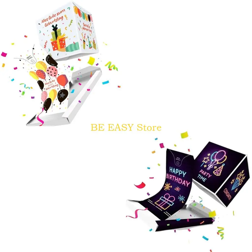 E28F Simple to Use Popup Gift Case Generating Quick Happiness for Gifting Candies Photos Cards on Festival Occasion with Stable