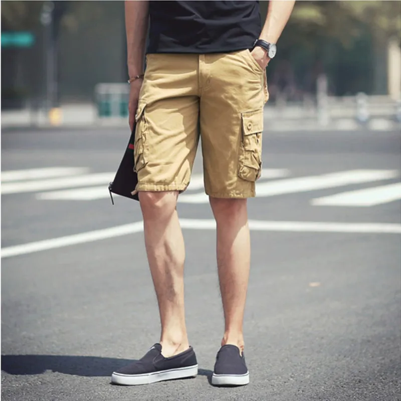 

2023 Casual Cargo Shorts Men New Top Design Baggy Mens Shorts Solid Color Outwear Summer High Quality Cotton Shorts Plus Size 44