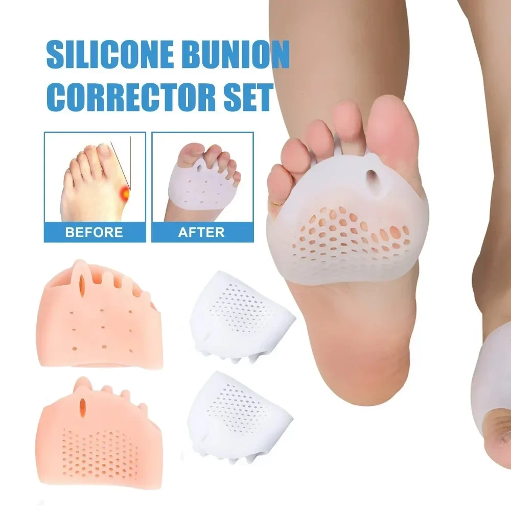 Silikon Zehenspreizer Schmerzlinderung Vorfußsocken Hallux Valgus Bunion Corrector Orthesen Schutz Pediküre Fußpflegewerkzeuge