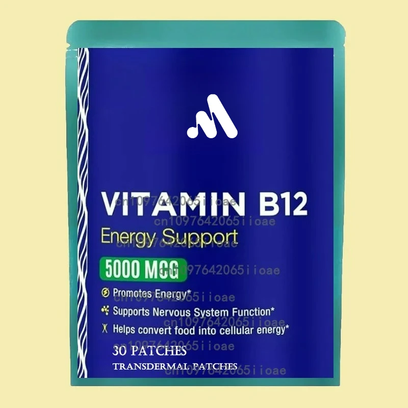 

30 Patches Vitamin B12 Transdermal Patches - Upplement for Energy, Metabolism and Nervous System Health Support