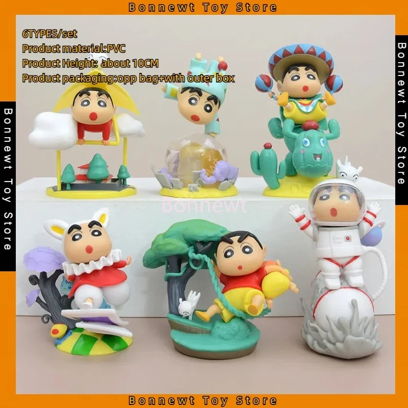 

6Types/set Crayon Shin-chan Figures Classic Scene Series Figures Trendy Models Dolls Gifts Desktop Ornaments