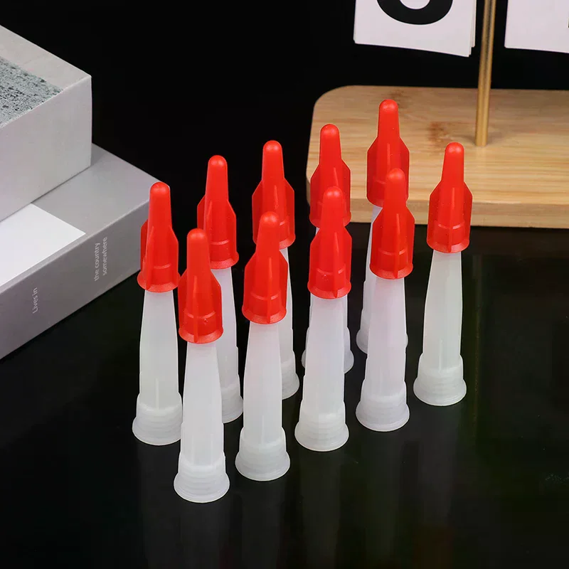 10Pcs Spare Silicone Nozzle Sealant Tool Kit Re-sealable Mastic Cartridge Spare Nozzles Screw Cover For Caulking Pipes
