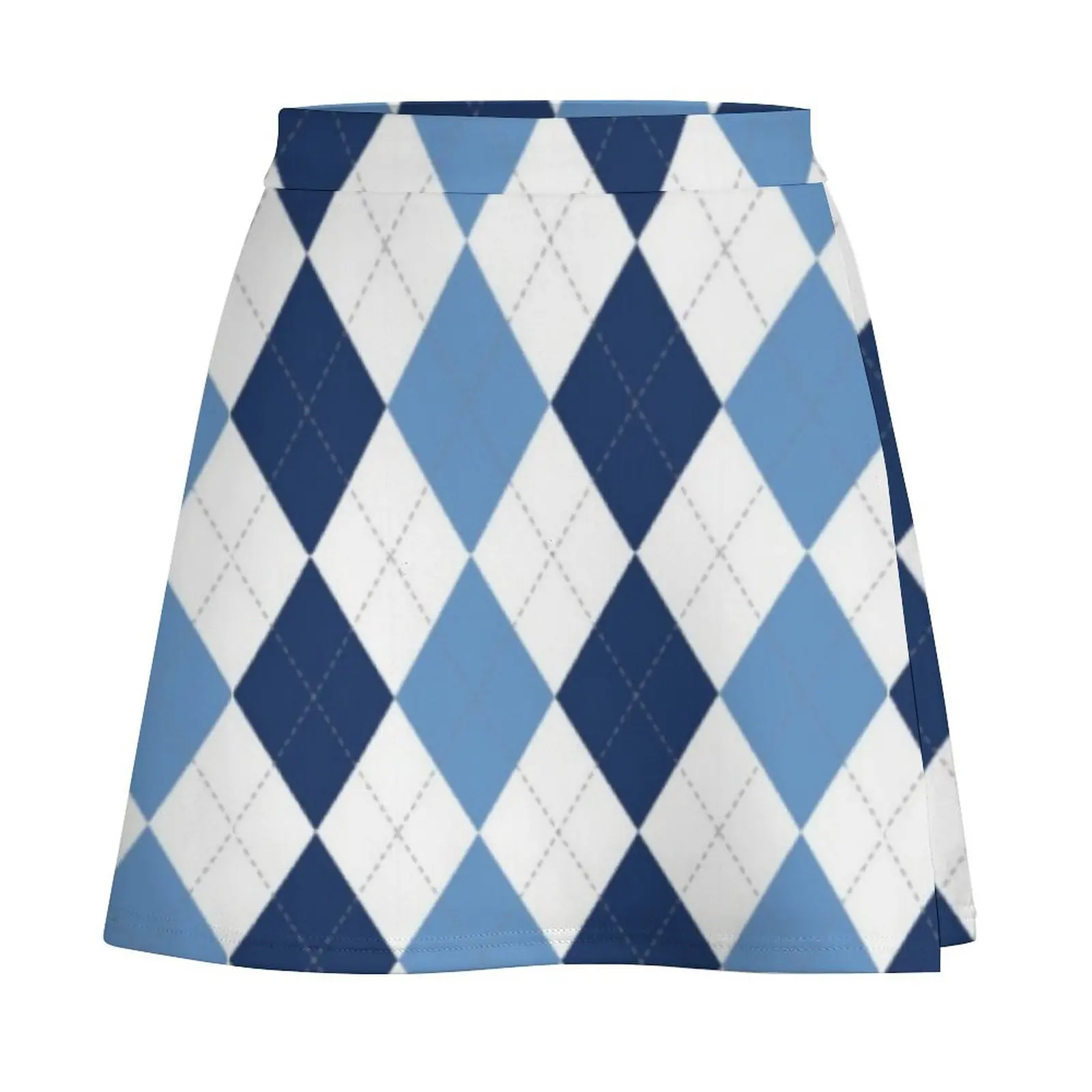 Navy/Carolina Argyle Mini Skirt Skirt pants fashion korean clothing Mini Skirt