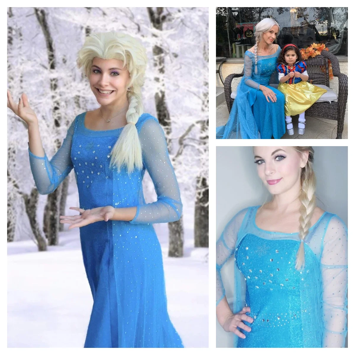 Robe Longue de Princesse Elsa à Paillettes en Maille pour Adulte, Costume de Reine des Neiges, Tenue de ix, Halloween, Carnaval, Cosplay