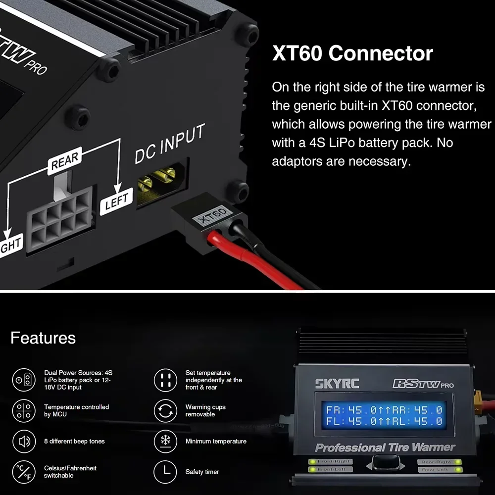 SKYRC 타이어 워머 전자 MCU RSTW 온도 제어 1/10 1/8 전기 투어링 카 RC 레이싱 드리프트 카
