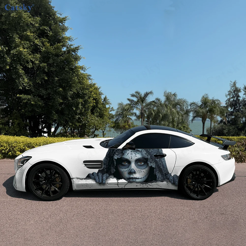 

Skeleton Woman Car Side Sticker PVC Self Waterproof Stick, Striking Auto Exterior Accessories Decor Protect Gift for Car Lover