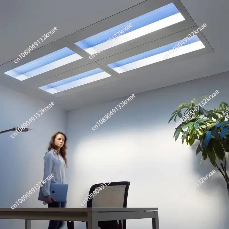 Artificial Sunlight LED Skylight Circadian Exhaust Fan Blue Sky Smart Home Ceiling Panel Light with Bathroom Master