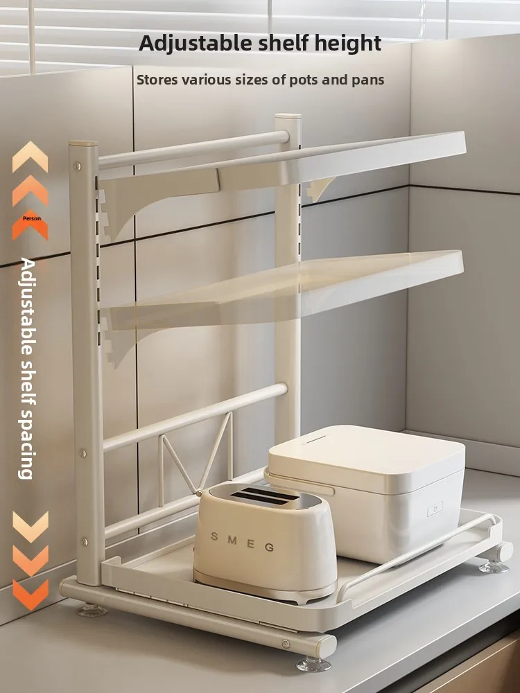 

Многофункциональная металлическая полка для хранения на кухонной столешнице: для микроволновой печи, рисоварки и других кухонных приборов