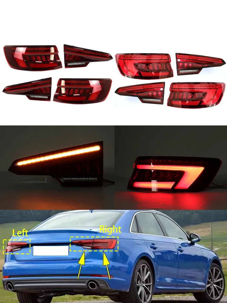 Do Audi A4 A4L B9 2016 2017-2019 1Para LED Taillight Assembly Tail Lamp Stop Lamp Tail Lamp Turn Signal Reversing Lamp Car Part — 2
