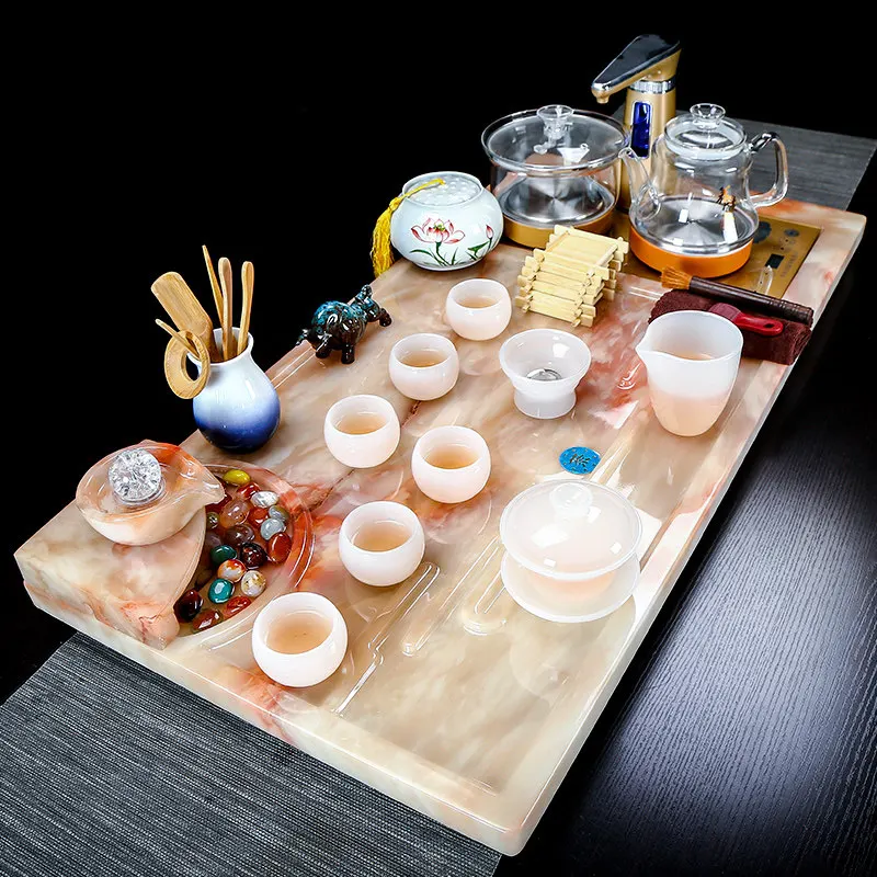Tableware Pot Tea Tray Serving Decorative Accessories Ceremony Table Tea Tray Hospitality Living Room Plateau Home Products
