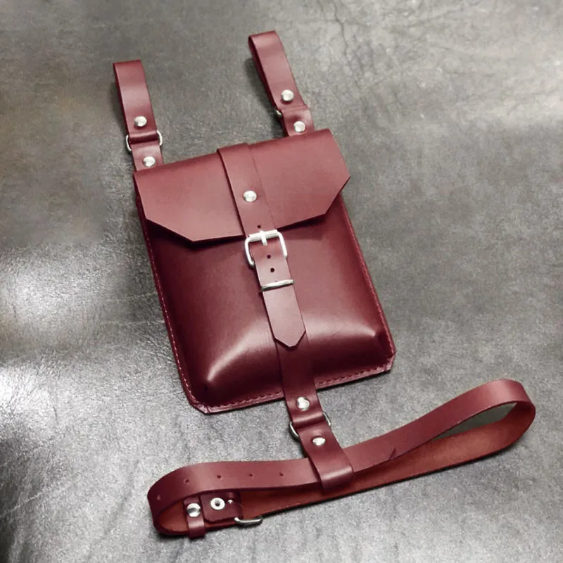 Medieval Cosplay Punk Leg Harness Belt Bag PU Leather Phone Wallet Pouch Fanny Pack Gothic Drop Thigh Bag For Men Women 6