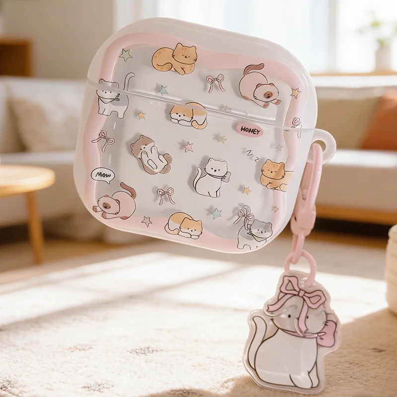 

New case For AirPods Pro 3 2 AirPods 4 3 2 1 TPU soft Protective for Apple Airpods Covers Shockproof Cases cute cartoon cat