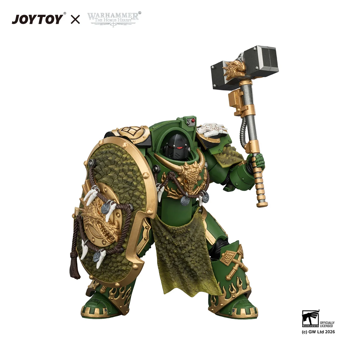 JOYTOY Warhammer The Horus Heresy Action Figures Salamanders Firedrake Terminator with Thunder Hammer Dragonscale Storm Shield view 4