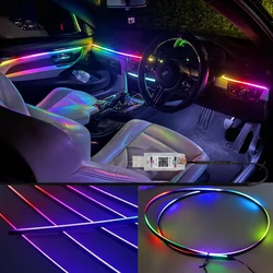 Full Color Car Interior Ambient Light Acrylic Strip LED USB App Remote Music Function Colourful Atmosphere Lamp Sold In Parts