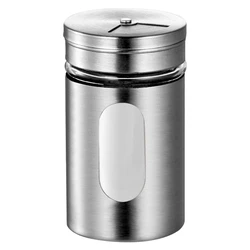 Spice Shaker Glass Seasoning Box Adjustable Kitchen Toothpick Pepper304 Stainless Steel   Organizer