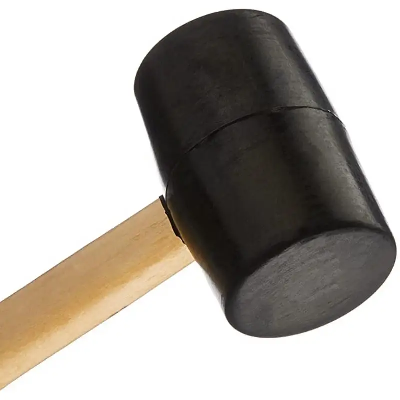 Malho de Borracha Dupla Face para o Revestimento Punho de Madeira Punho Antiderrapante Cabeça de Borracha Sólida
