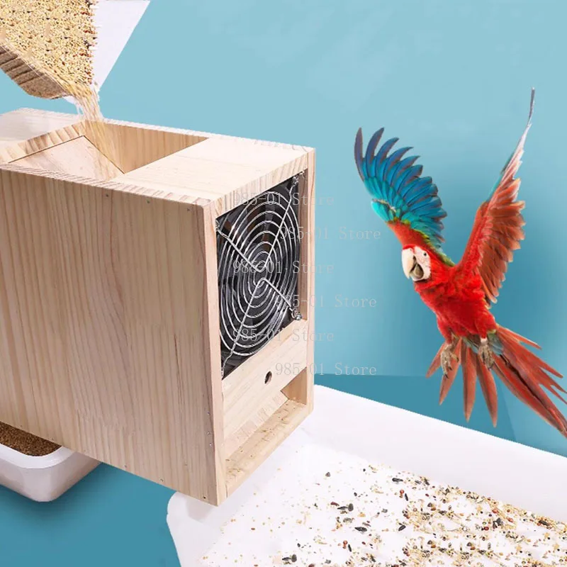 Adjustable Electric Grain Throwing Screen Machine, Wind Separator Husker for Grain Bird Food Cleaning