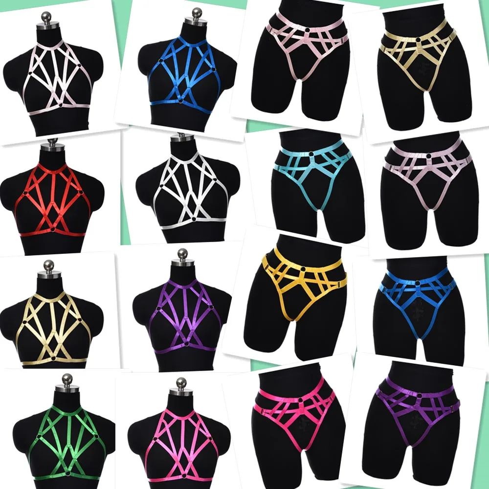 Multicolour ​Gothic Underwear Harness Clothes Accessories Neck Collar Sexy Lingerie Cage Bra Dance Exaggerate Body Harness