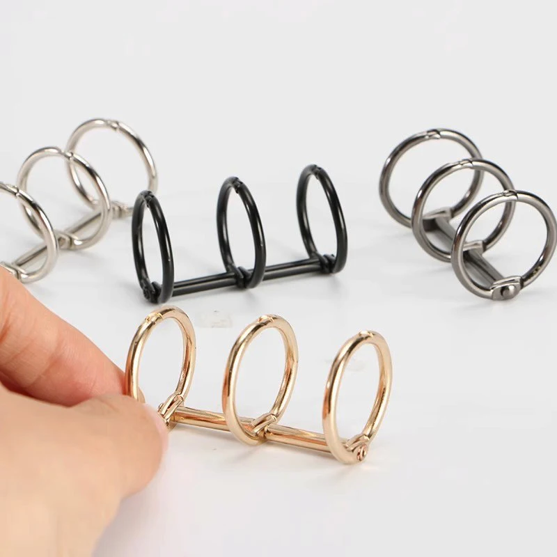 2pcs Metal Loose Leaf Rings 3 Rings Binder Clips DIY Photo Album Circle Clips Desk Calendar Notebook Binder Ring Office Supplies